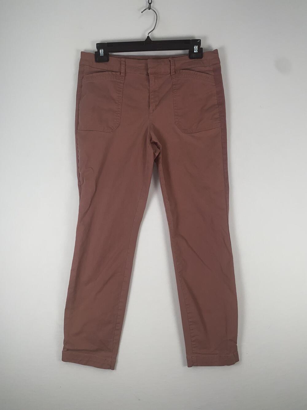 Old Navy Pixie Chino Pants Womens 8 Pink Twill Slim Tapered Ankle Stretch